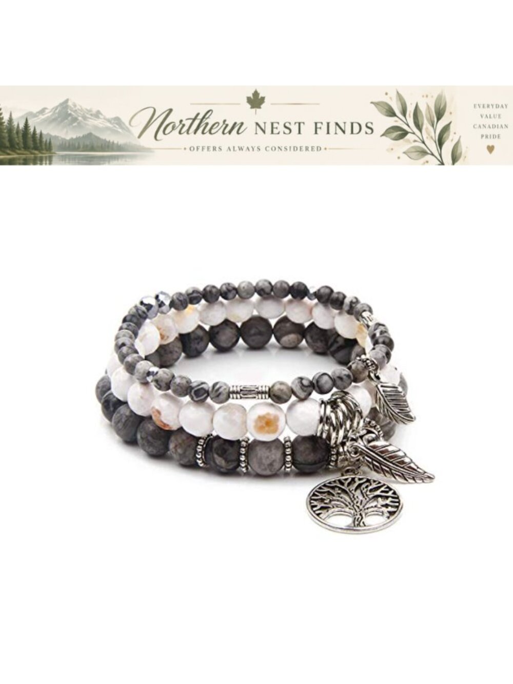 Tree of Life Turquoise Jasper Tibetan Agate Gemstone Chakra Beaded Bracelet Set